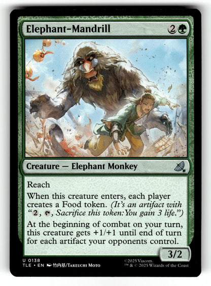 Elephant-Mandrill – 138 TLE: Avatar: The Last Airbender: Eternal-Legal U NM