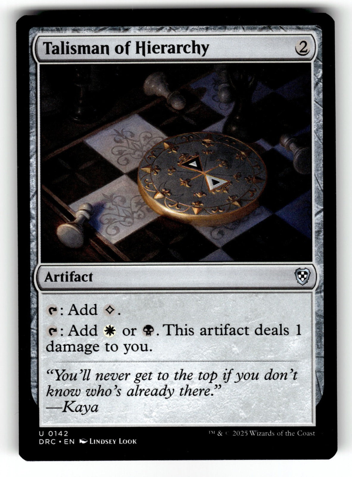 Talisman of Hierarchy – 142 DRC: Commander: Aetherdrift U LP