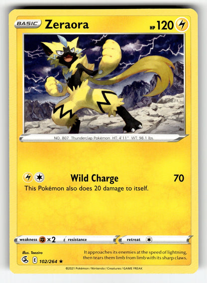 Zeraora – 102/264 SWSH08: SWSH08: Fusion Strike Rare NM