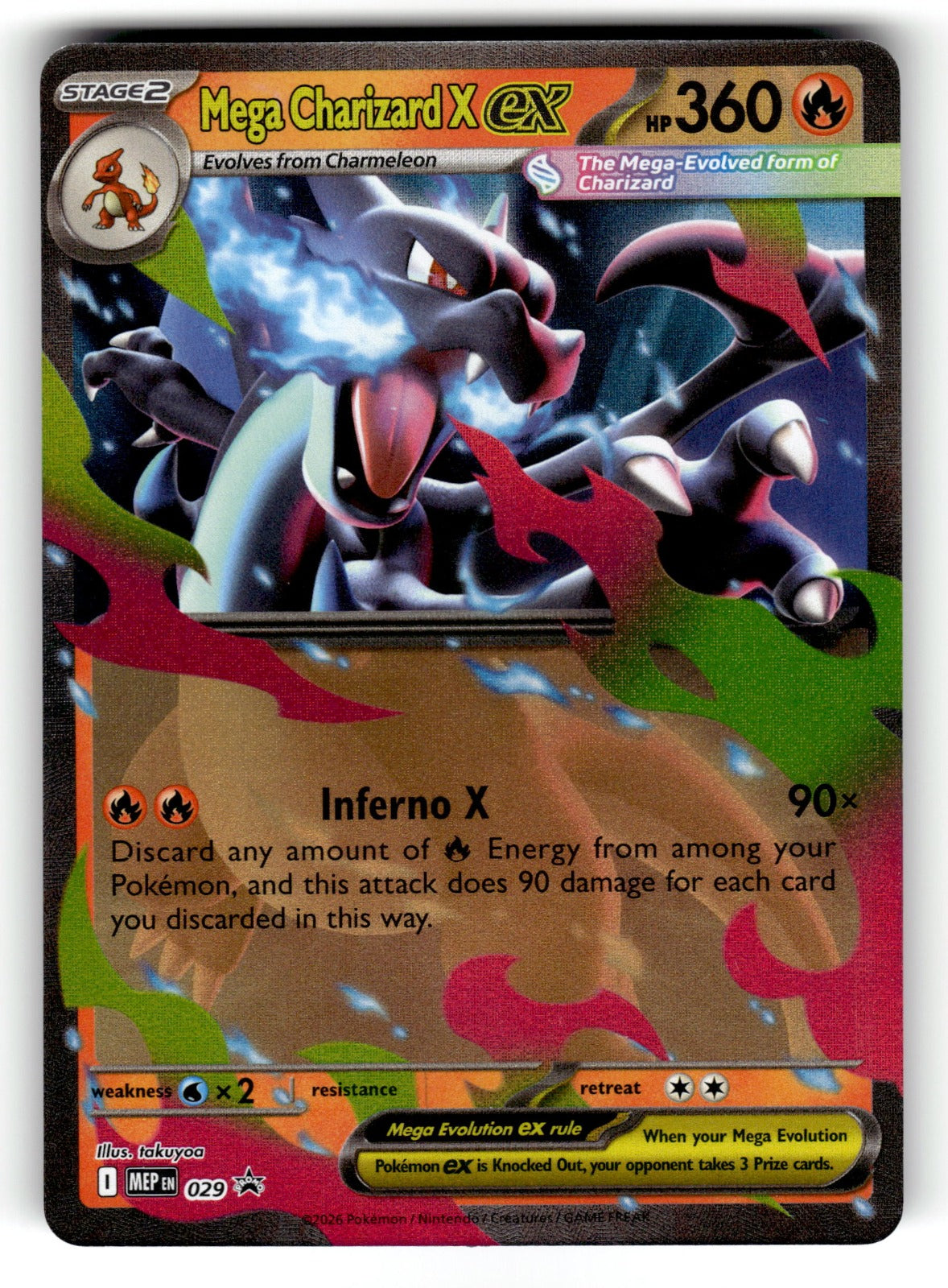 Mega Charizard X ex – 029 MEP: ME: Mega Evolution Promo Promo Holo NM
