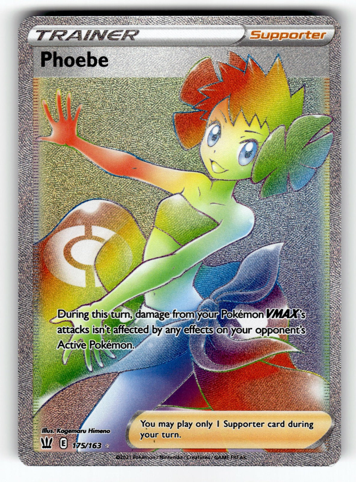 Phoebe (Secret) – 175/163 SWSH05: SWSH05: Battle Styles Secret Rare Holo NM