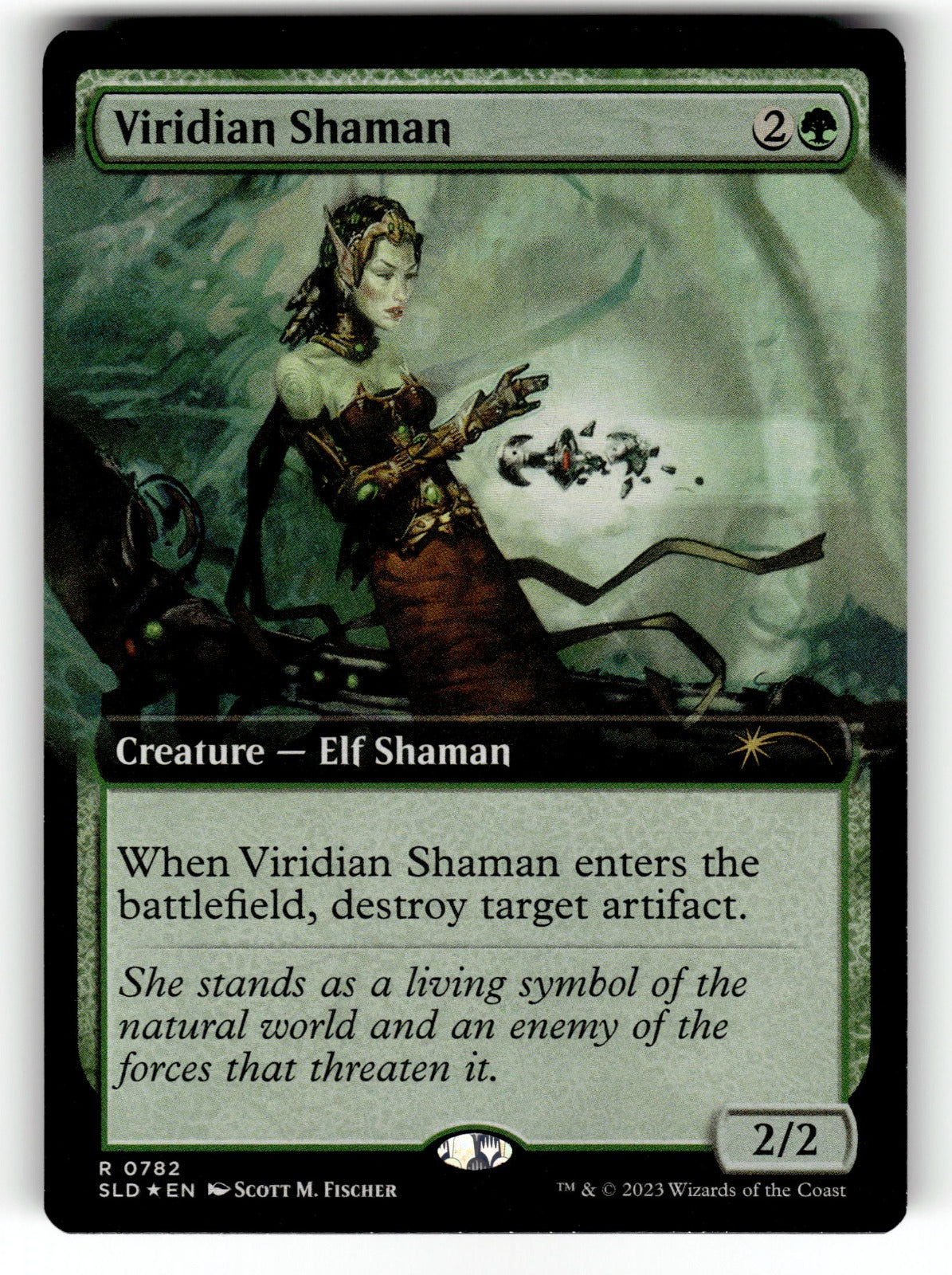 Viridian Shaman (Extended Art) – 782 SLD: Secret Lair Drop Series R Foil LP