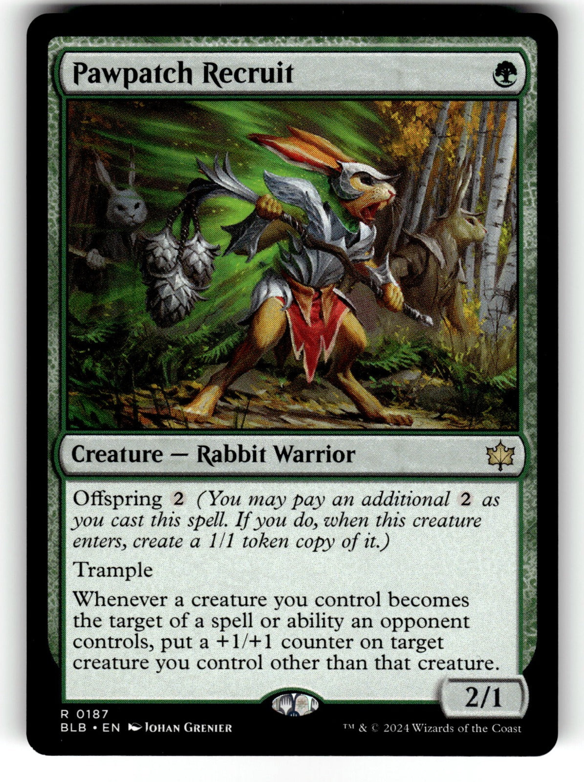 Pawpatch Recruit – 187 BLB: Bloomburrow R NM