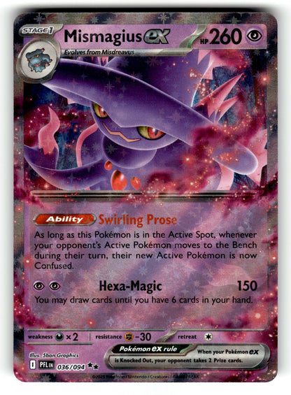 Mismagius ex – 036/094 PFL: ME02: Phantasmal Flames Double Rare Holo NM