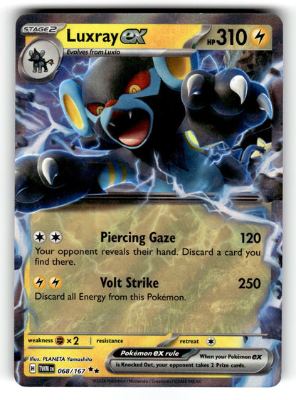 Luxray ex – 068/167 TWM: SV06: Twilight Masquerade Double Rare Holo NM