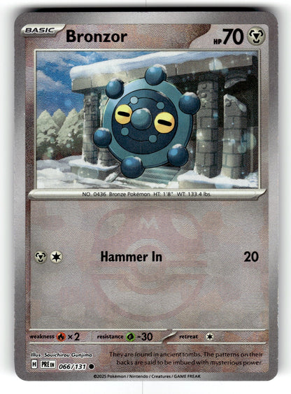 Bronzor (Master Ball Pattern) – 066/131 PRE: SV: Prismatic Evolutions Common Holo NM