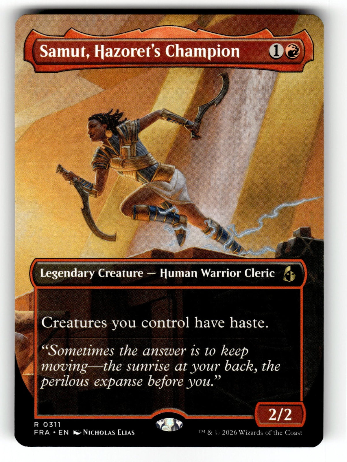 Samut, Hazoret's Champion (Borderless) – 311 FRA: Reality Fracture R NM