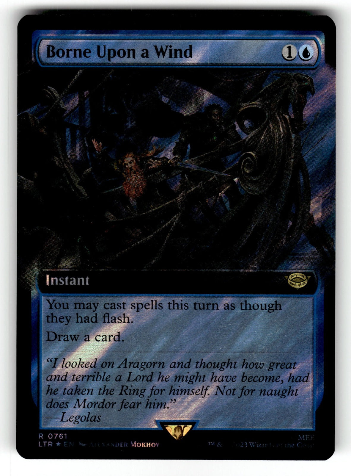 Borne Upon a Wind (Extended Art) (Surge Foil) – 761 LTR: Universes Beyond: The Lord of the Rings: Tales of Middle-earth R Foil NM