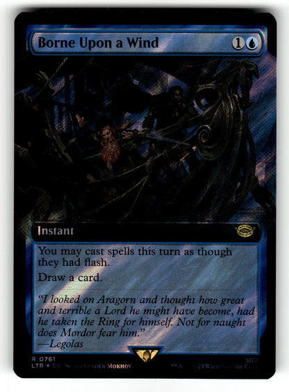 Borne Upon a Wind (Extended Art) (Surge Foil) – 761 LTR: Universes Beyond: The Lord of the Rings: Tales of Middle-earth R Foil NM