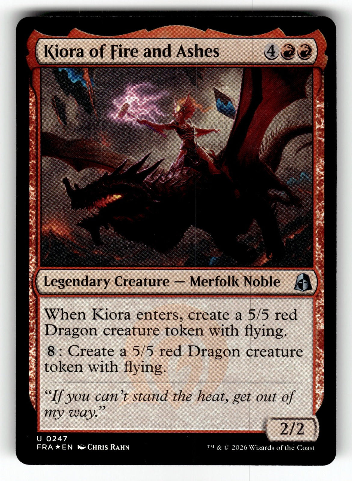Kiora of Fire and Ashes – 247 FRA: Reality Fracture U Foil NM