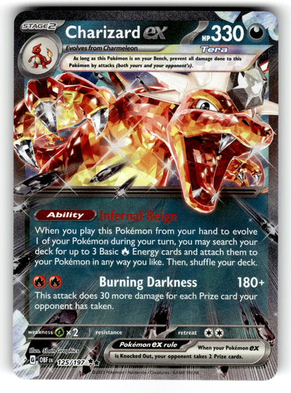 Charizard ex – 125/197 OBF: SV03: Obsidian Flames Double Rare Holo LP