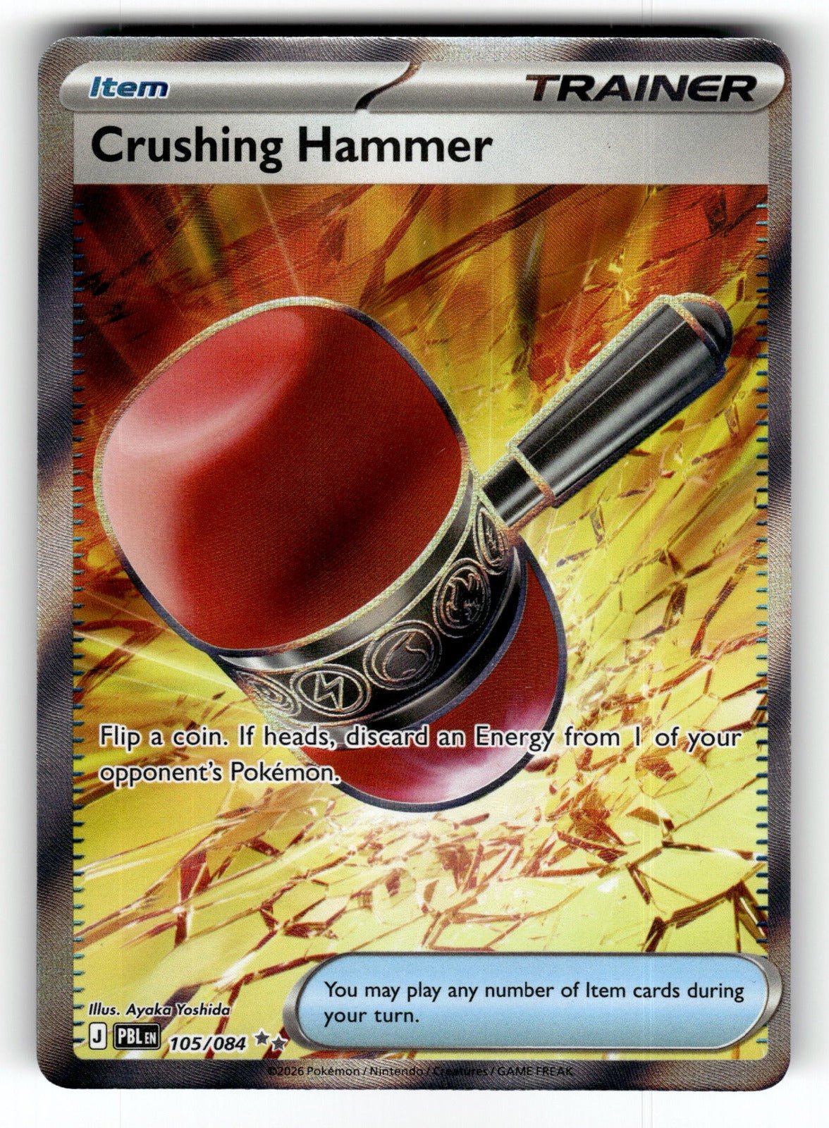 Crushing Hammer – 105/084 PBL: ME05: Pitch Black Ultra Rare Holo NM