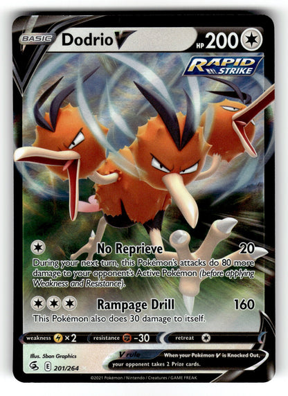 Dodrio V – 201/264 SWSH08: SWSH08: Fusion Strike Ultra Rare Holo NM