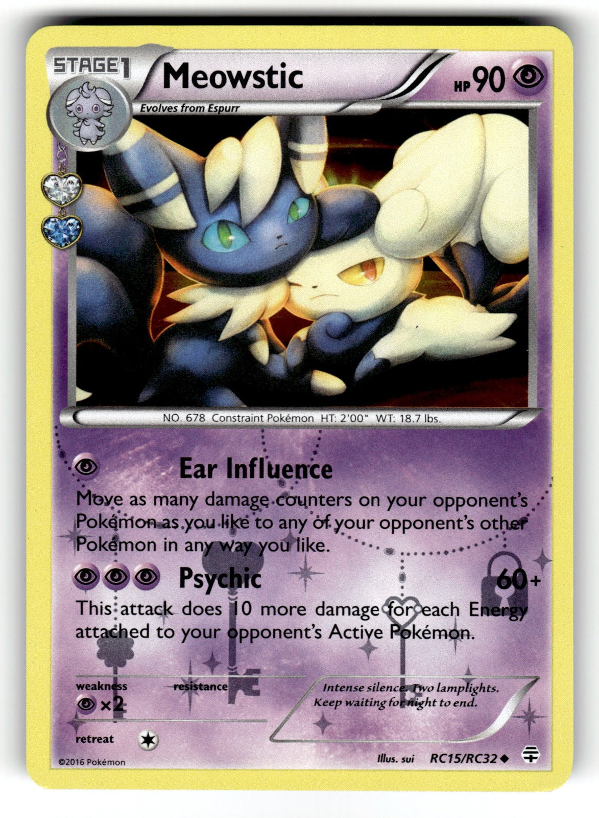 Meowstic – RC15/RC32 GEN: Generations: Radiant Collection Uncommon Holo LP