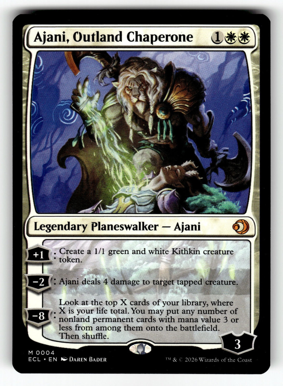 Ajani, Outland Chaperone – 4 ECL: Lorwyn Eclipsed M NM