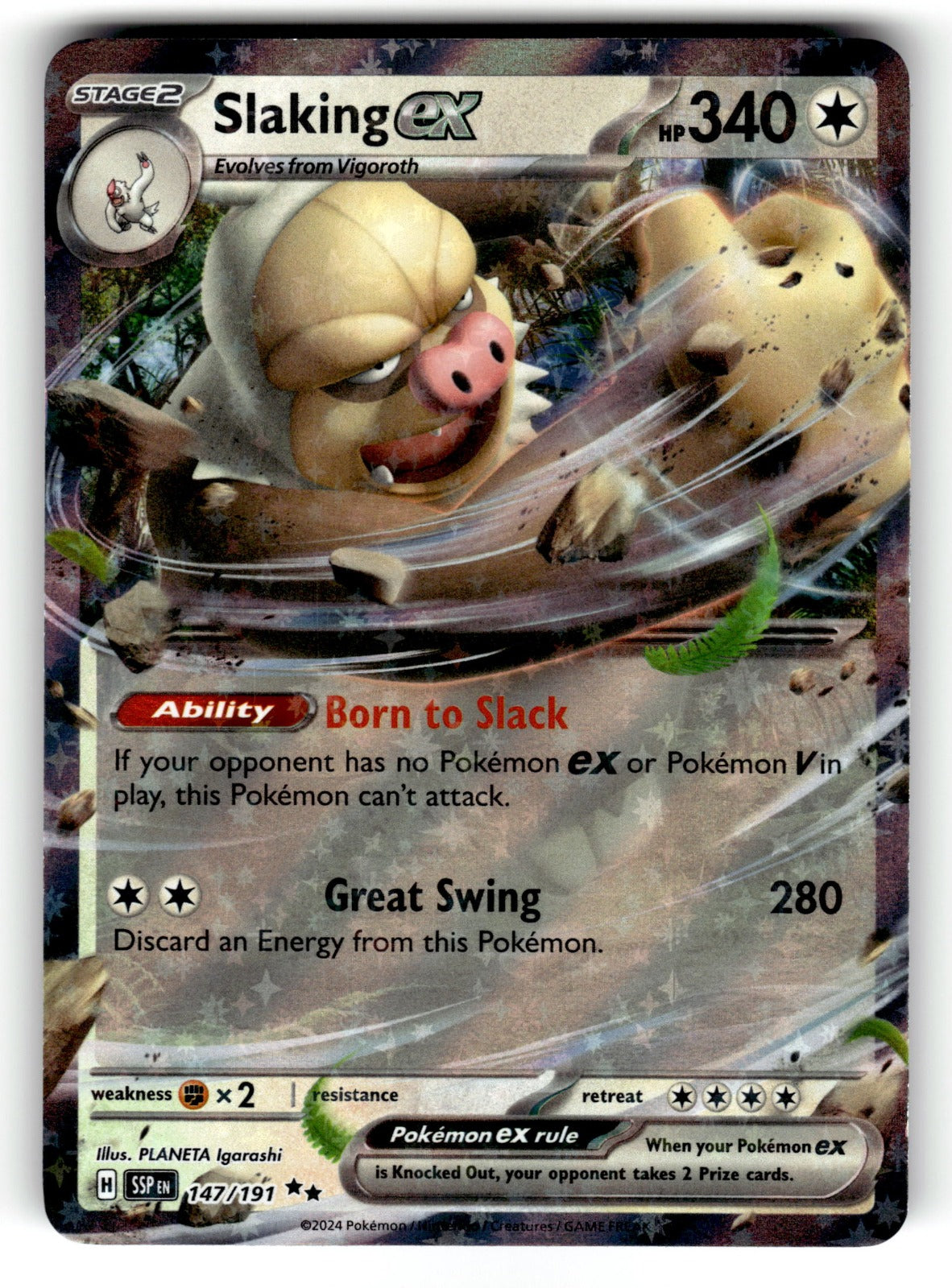 Slaking ex - – 147/191 SSP: SV08: Surging Sparks Double Rare HoloNM