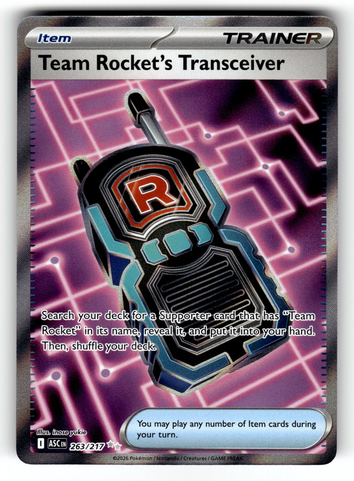 Team Rocket's Transceiver – 263/217 ASC: ME: Ascended Heroes Ultra Rare Holo NM