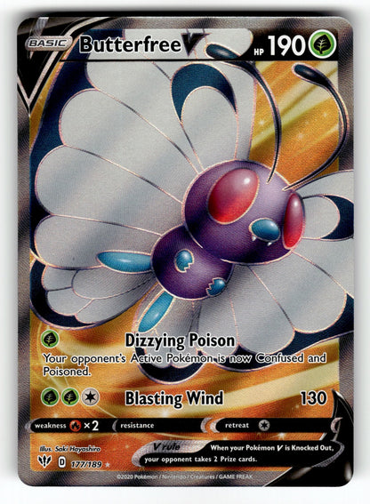 Butterfree V (Full Art) – 177/189 SWSH03: SWSH03: Darkness Ablaze Ultra Rare Holo NM