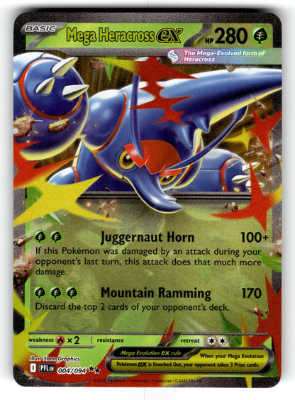 Mega Heracross ex – 004/094 PFL: ME02: Phantasmal Flames Double Rare Holo NM