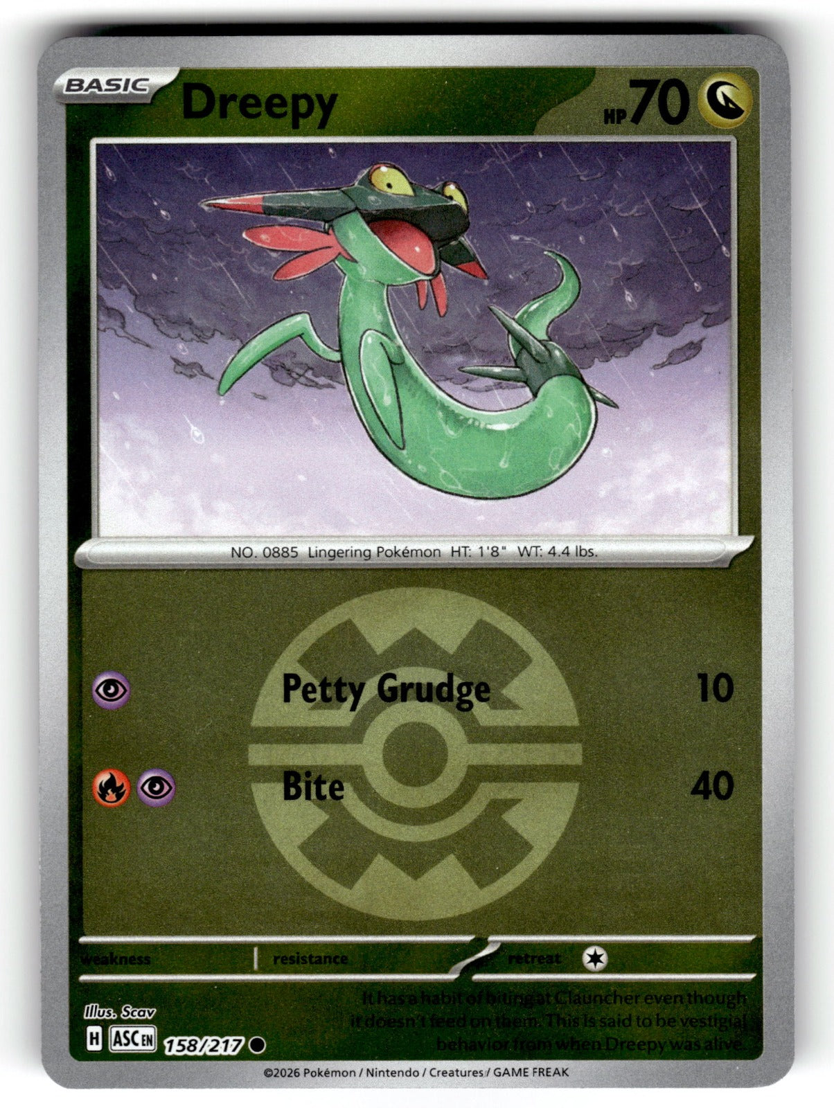 Dreepy (Quick Ball) – 158/217 ASC: ME: Ascended Heroes Common Reverse Holo NM