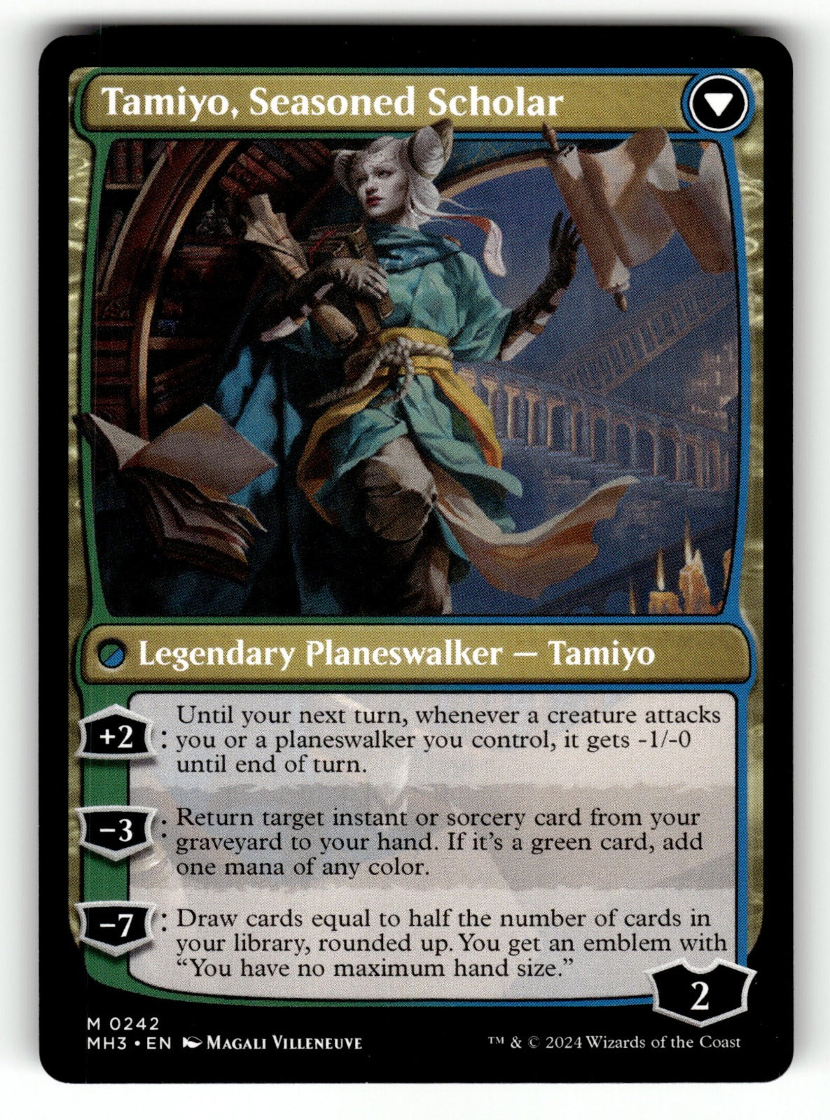 Tamiyo, Inquisitive Student – 242 MH3: Modern Horizons 3 M LP (Back)