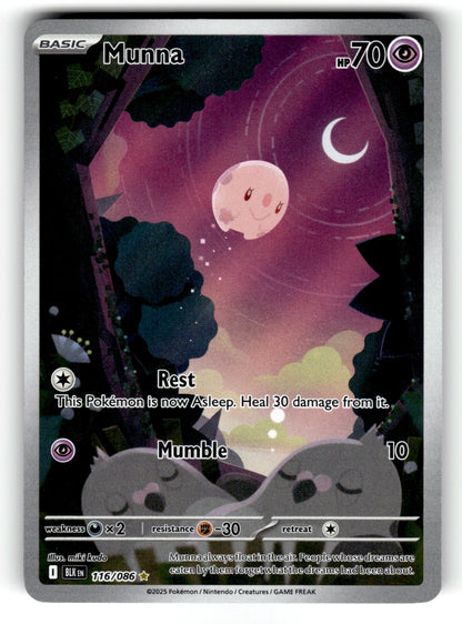 Munna - 116/086 BLK: SV: Black Bolt Illustration Rare Holo NM