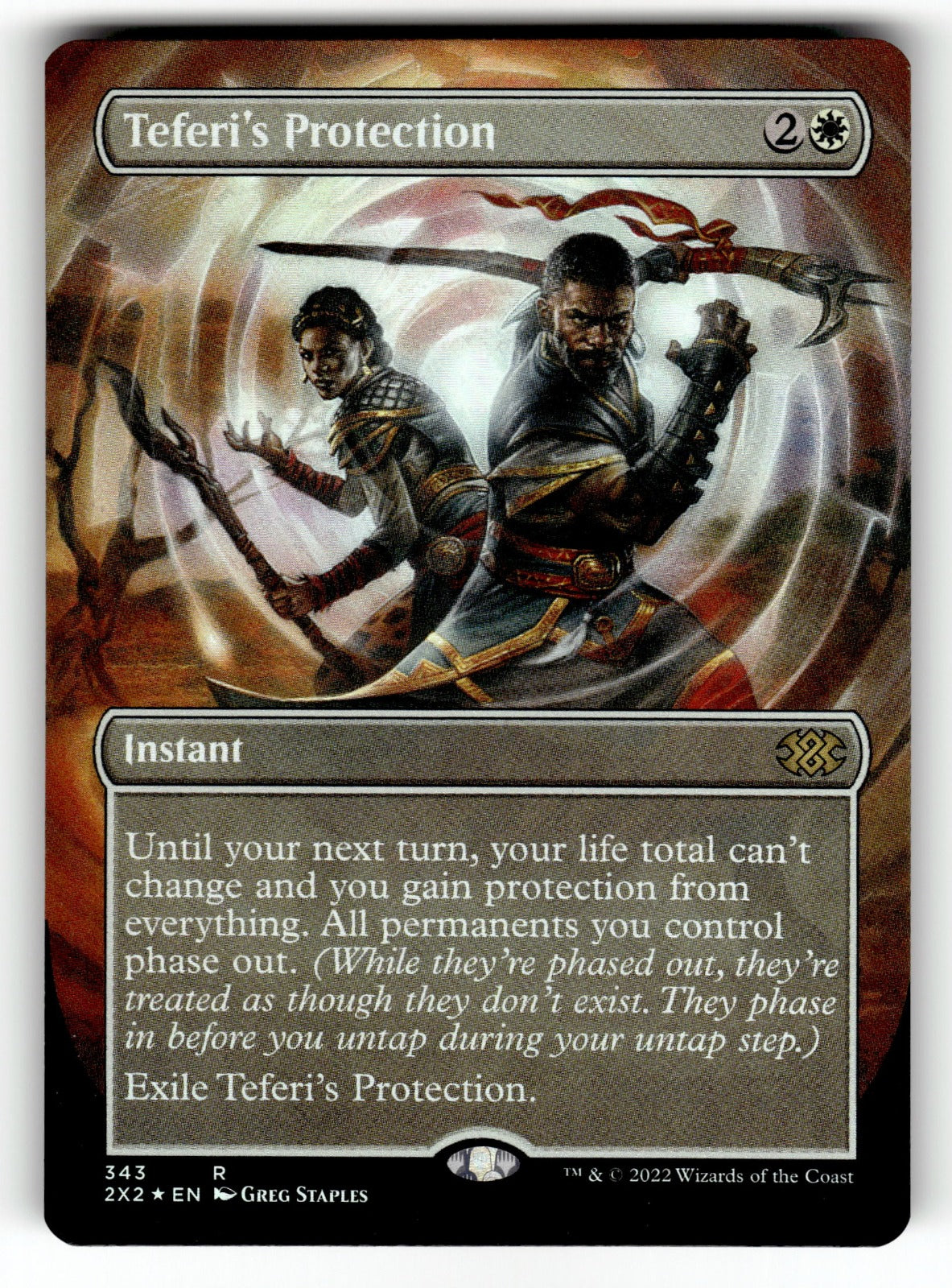Teferi's Protection (Borderless) – 343 2X2: Double Masters 2022 R Foil LP