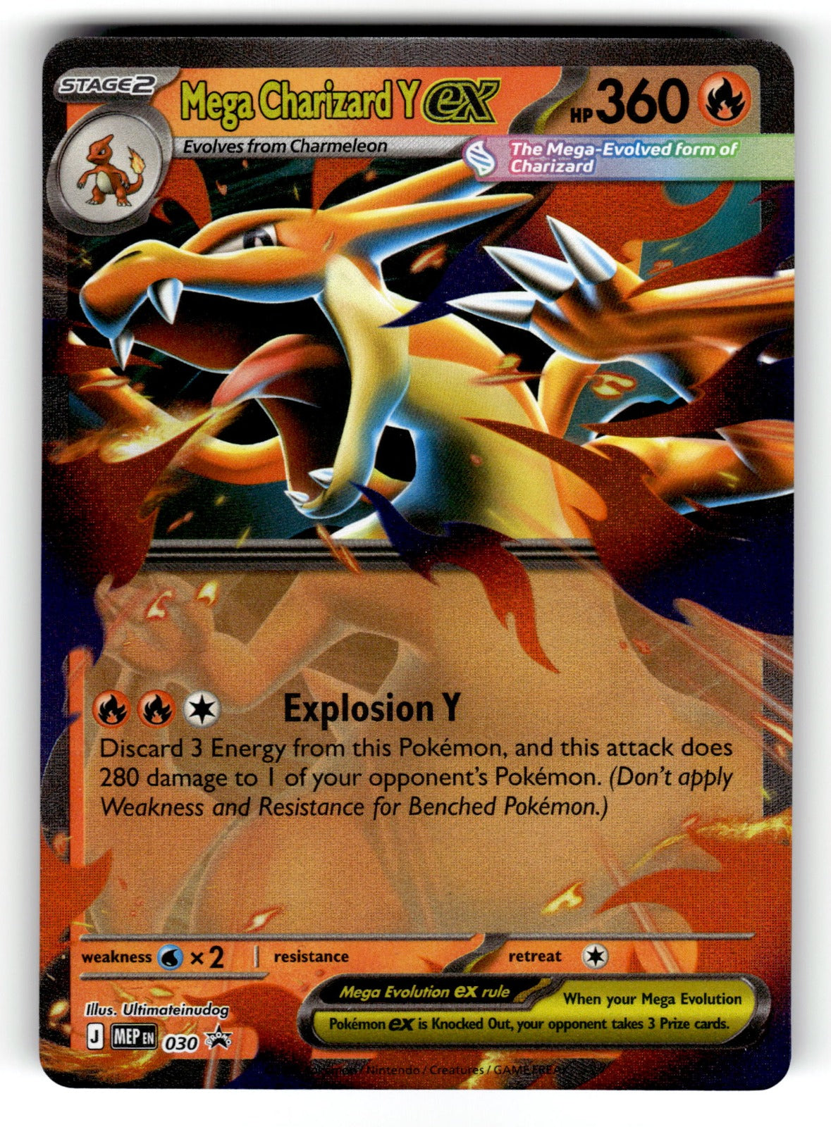 Mega Charizard Y ex – 030 MEP: ME: Mega Evolution Promo Promo Holo NM