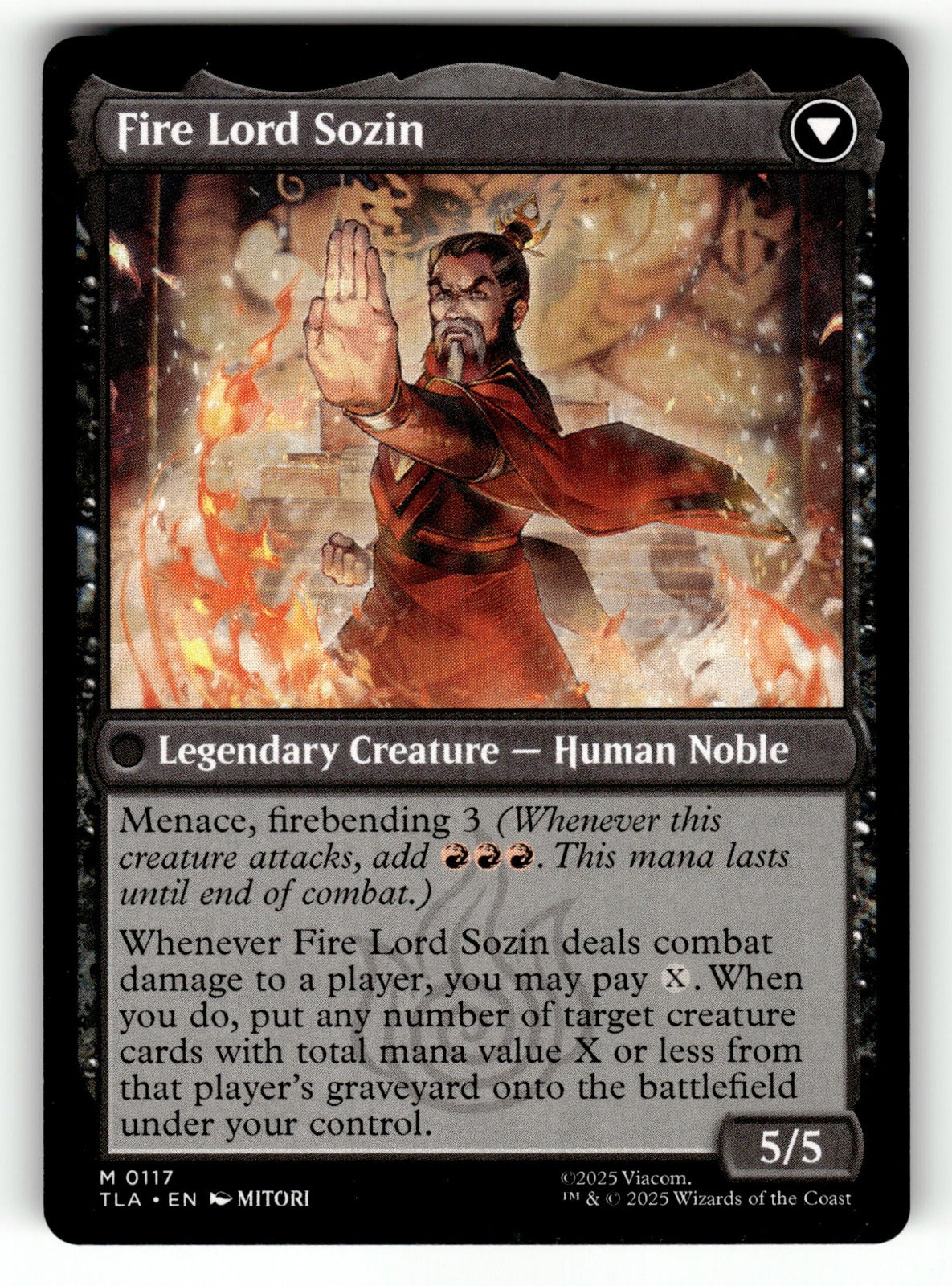 The Rise of Sozin – 117 TLA: Avatar: The Last Airbender M NM (Back)