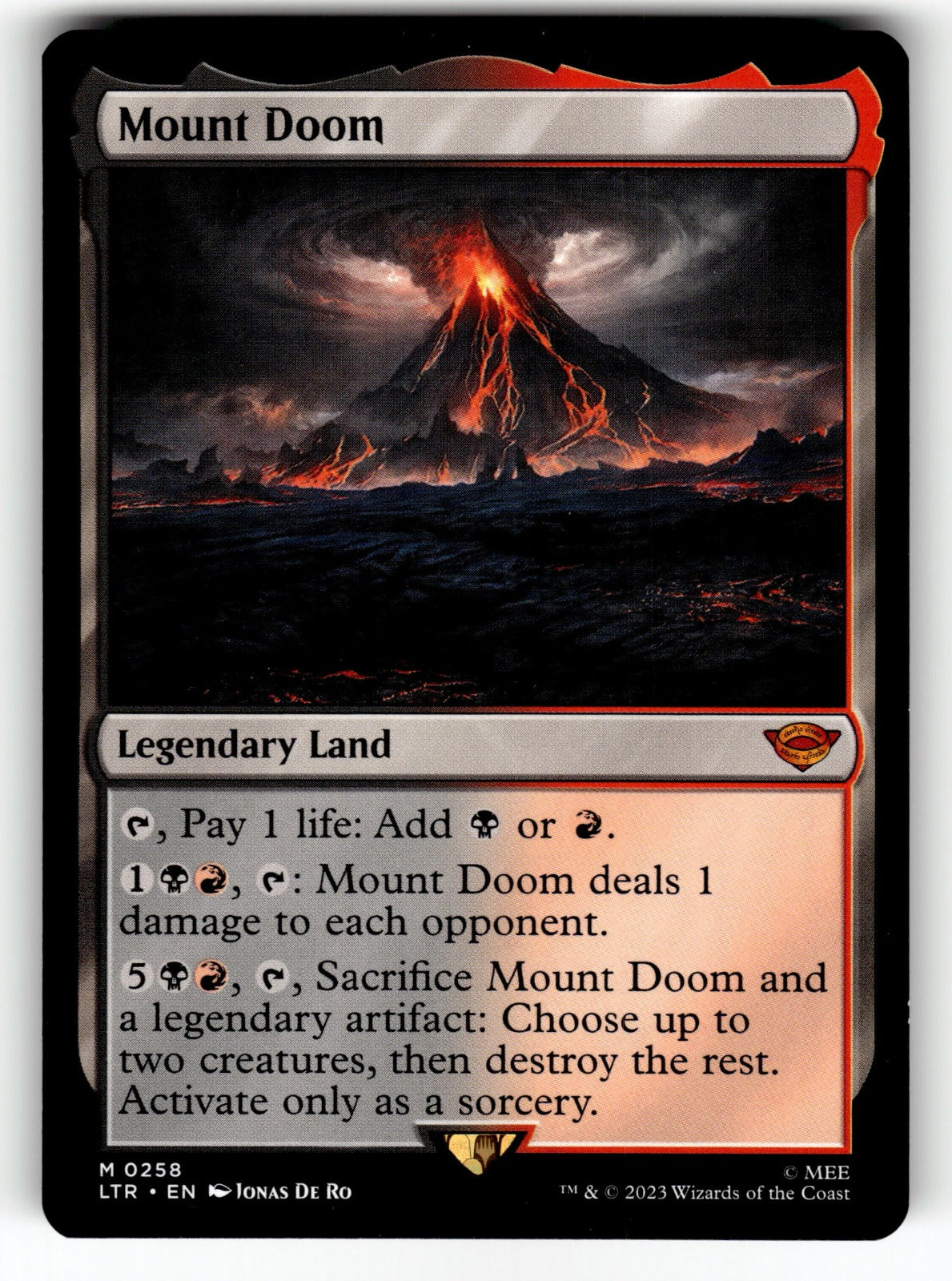 Mount Doom – 258 LTR: Universes Beyond: The Lord of the Rings: Tales of Middle-earth M NM