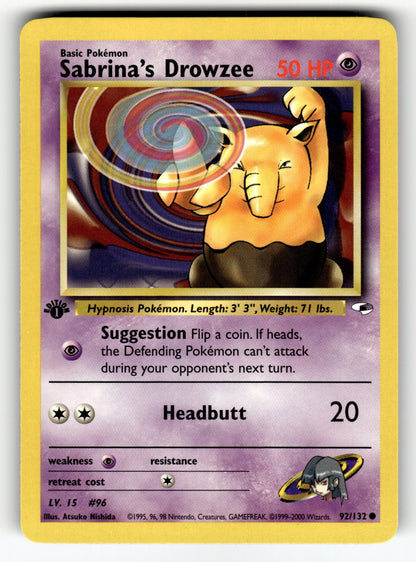 Sabrina's Drowzee – 092/132 G1: Gym Heroes Common Unlimited NM