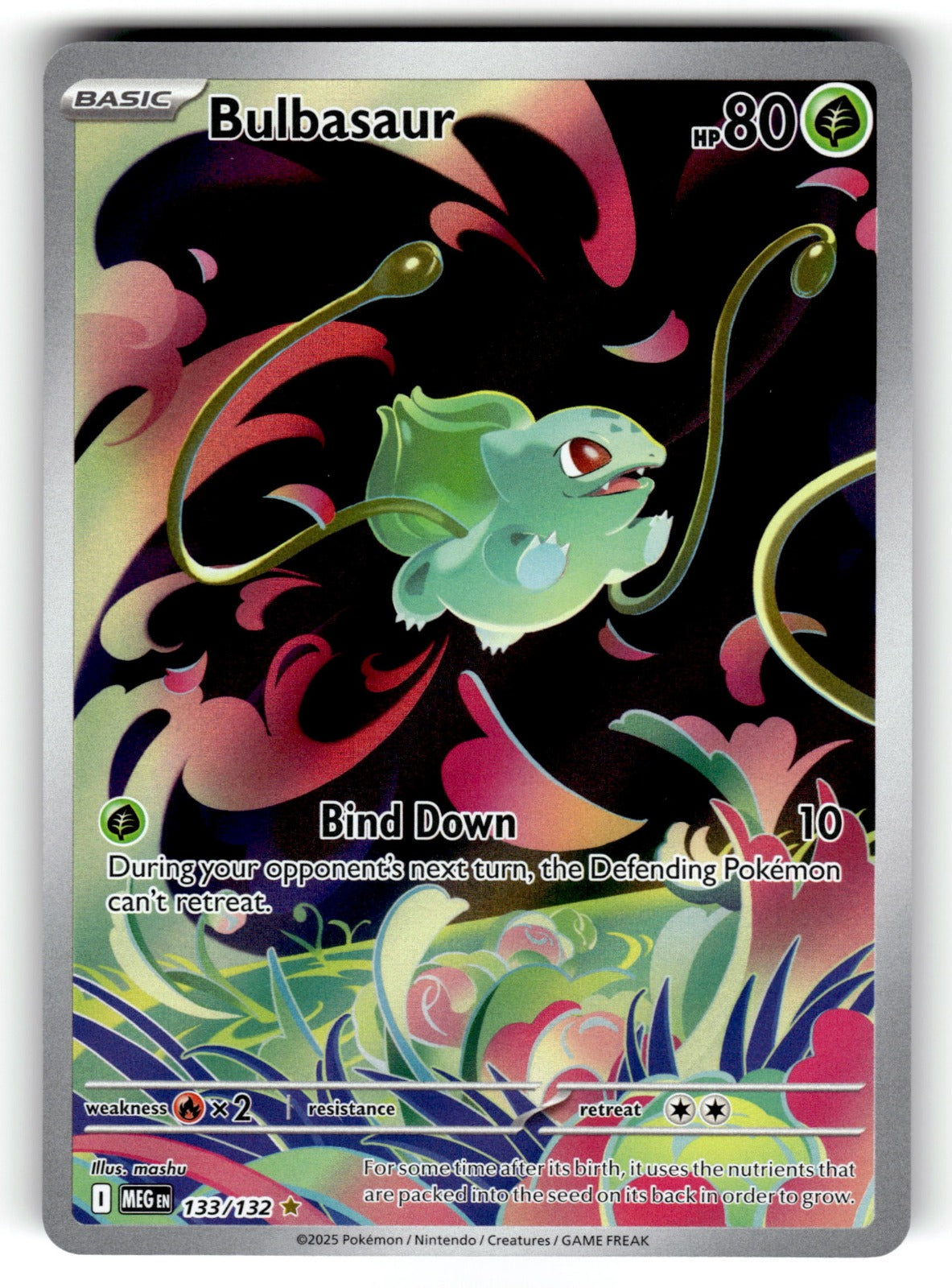 Bulbasaur – 133/132 MEG: ME01: Mega Evolution Illustration Rare Holo NM