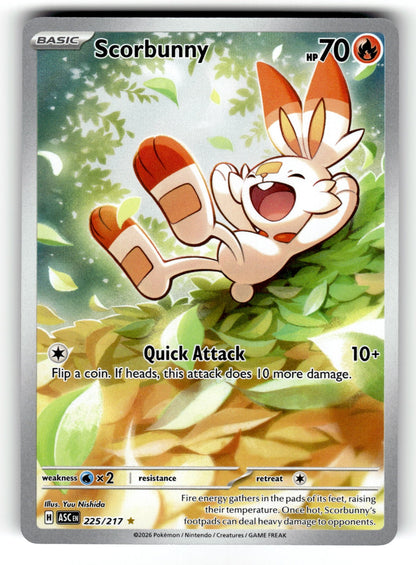 Scorbunny – 225/217 ASC: ME: Ascended Heroes Illustration Rare Holo LP