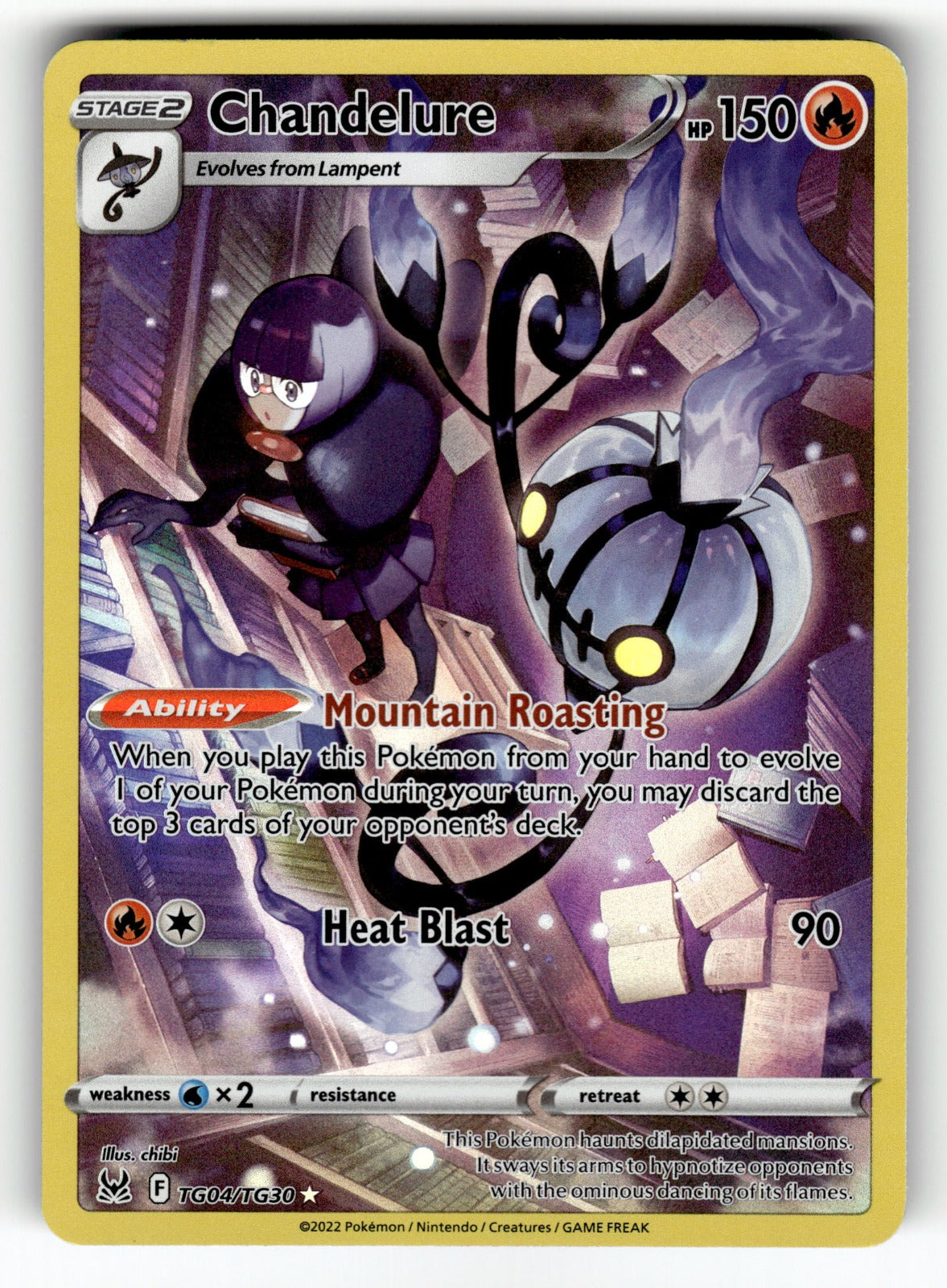 Chandelure – TG04/TG30 SWSH11: TG: SWSH11: Lost Origin Trainer Gallery Ultra Rare Holo LP