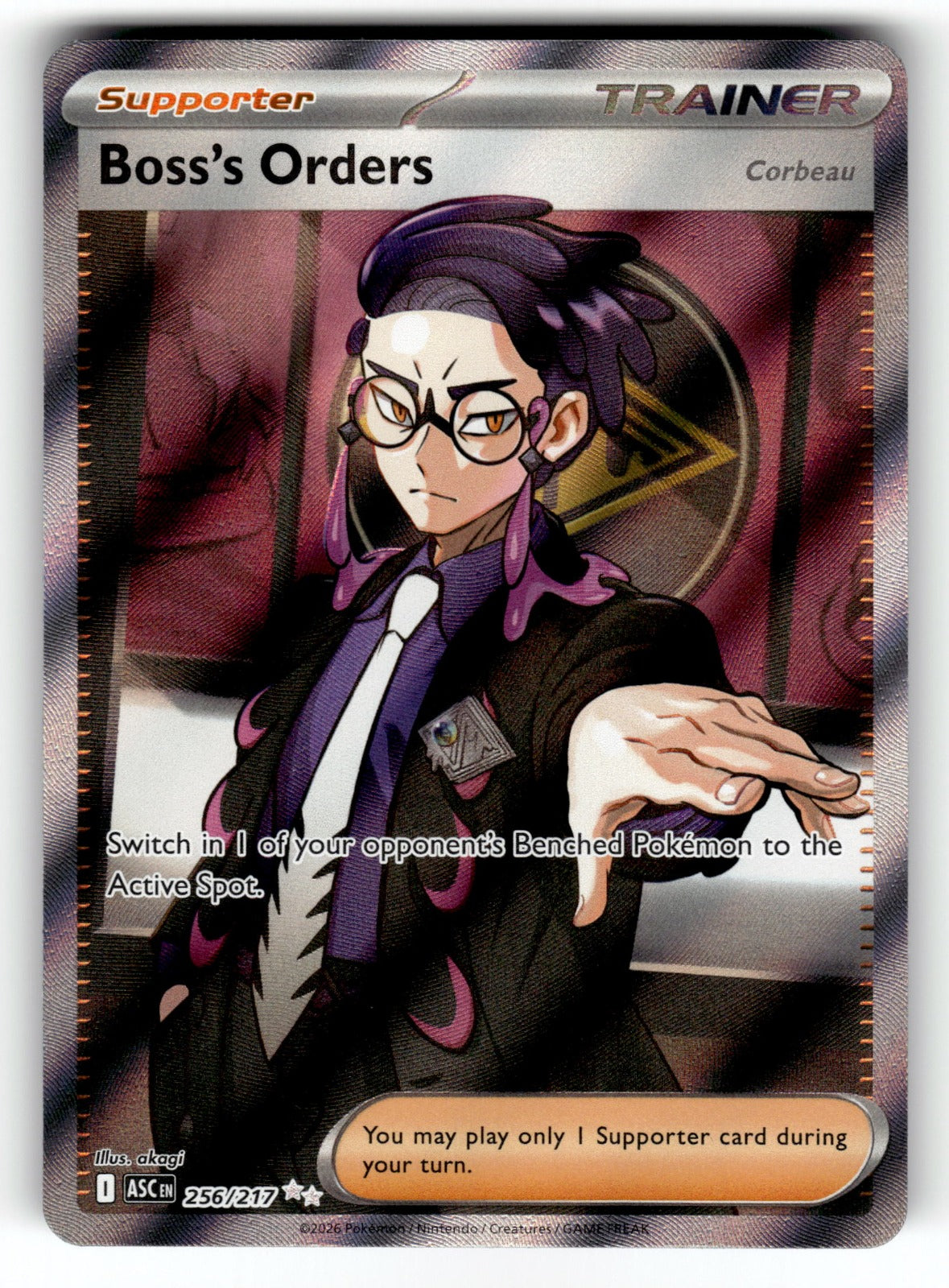 Boss's Orders [Corbeau] – 256/217 ASC: ME: Ascended Heroes Ultra Rare HoloMP