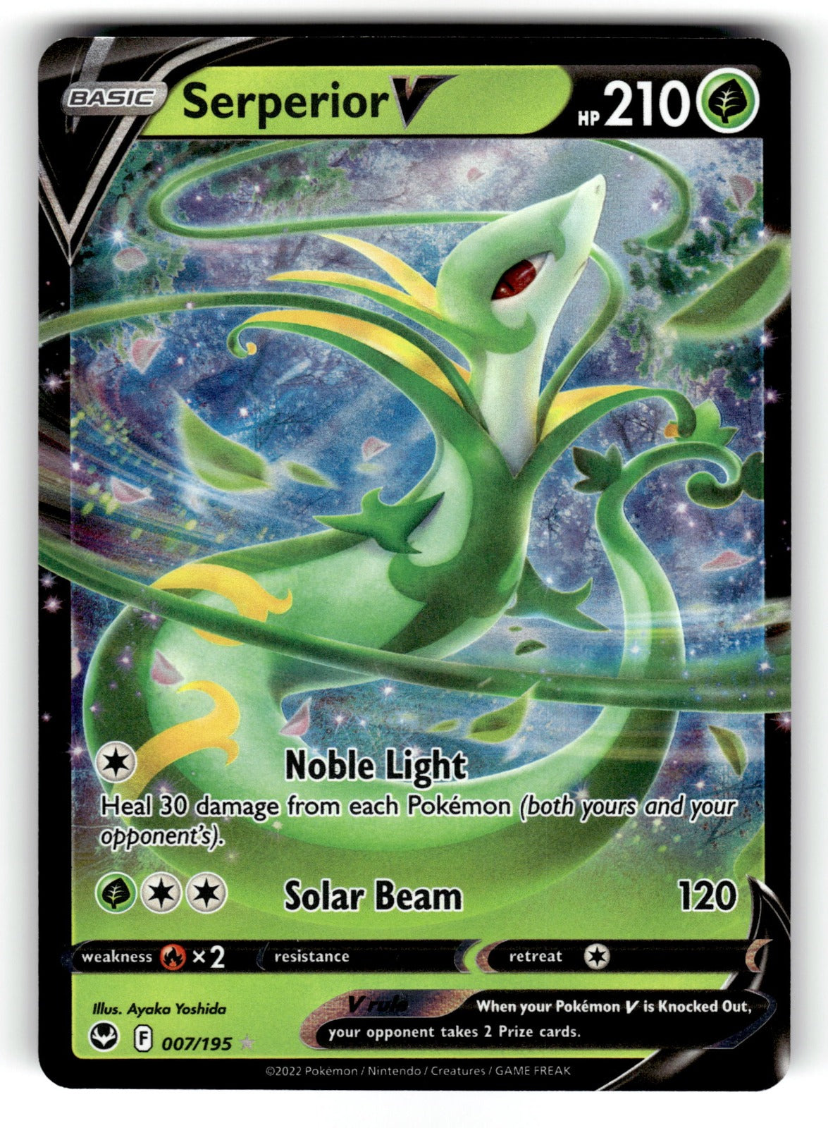 Serperior V – 007/195 SWSH12: SWSH12: Silver Tempest Ultra Rare Holo NM