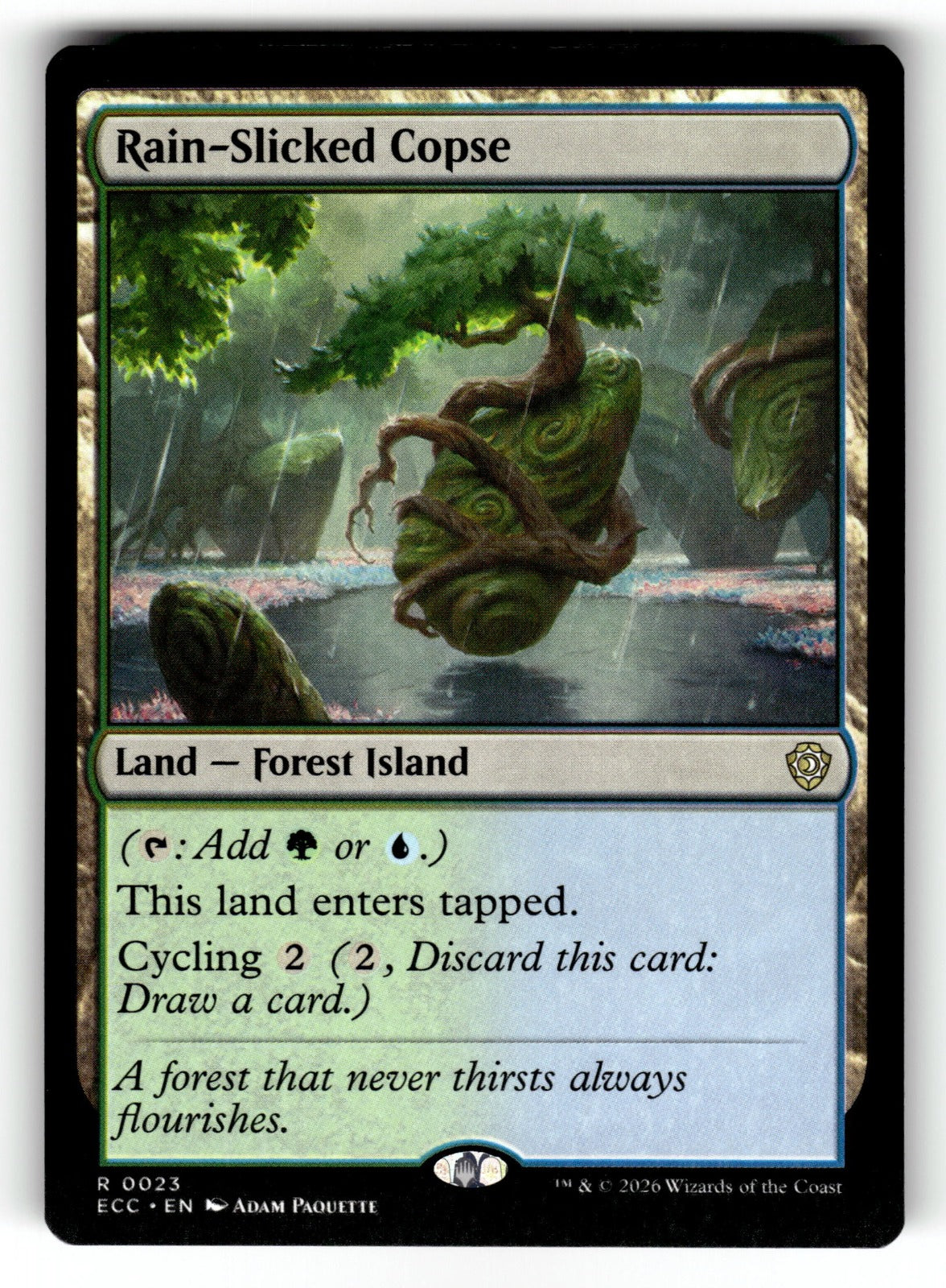 Rain-Slicked Copse – 23 ECC: Commander: Lorwyn Eclipsed R NM