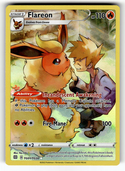 Flareon – TG01/TG30 SWSH09:TG: SWSH09: Brilliant Stars Trainer Gallery Ultra Rare HoloNM