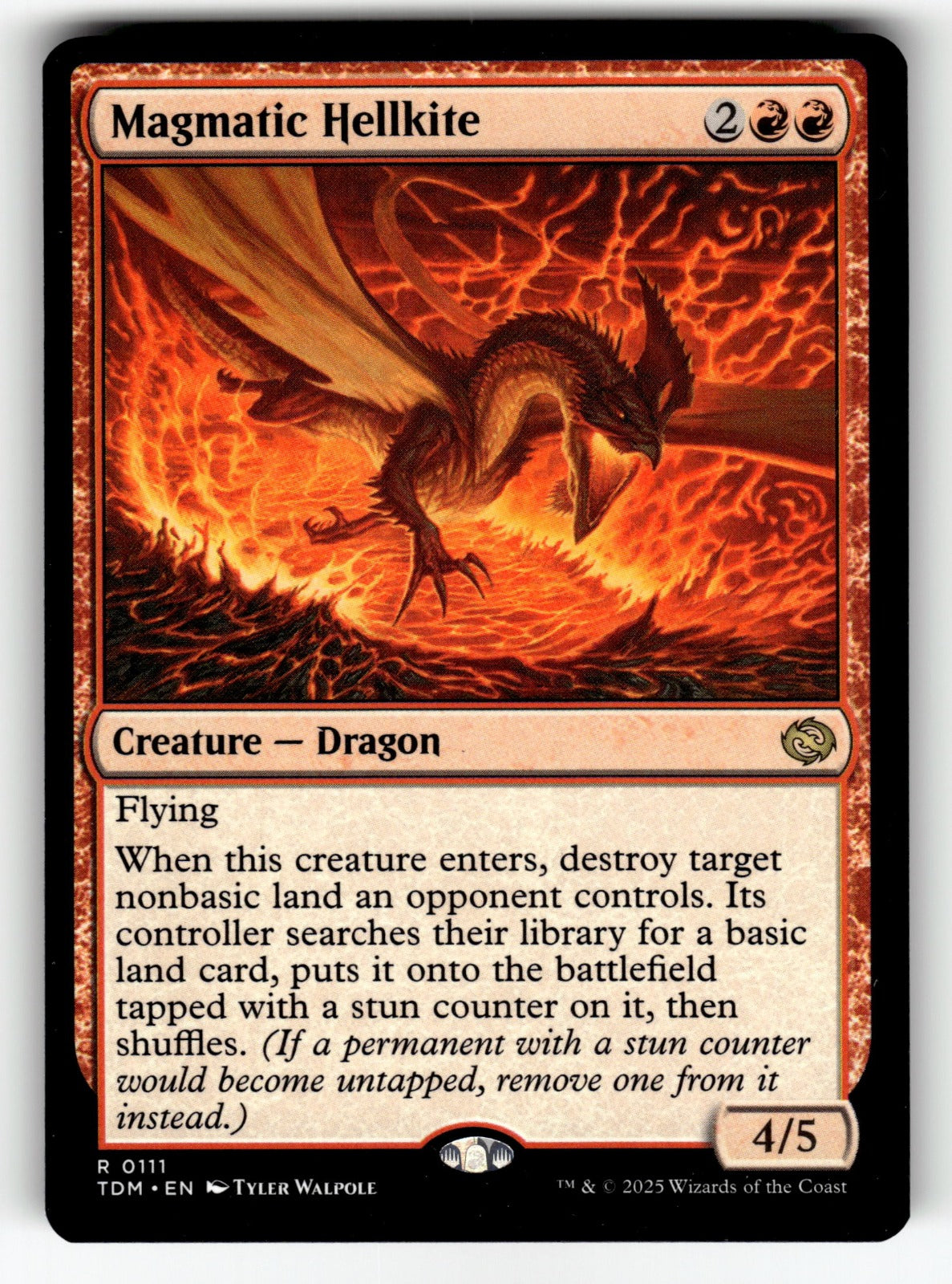 Magmatic Hellkite – 111 TDM: Tarkir: Dragonstorm R NM