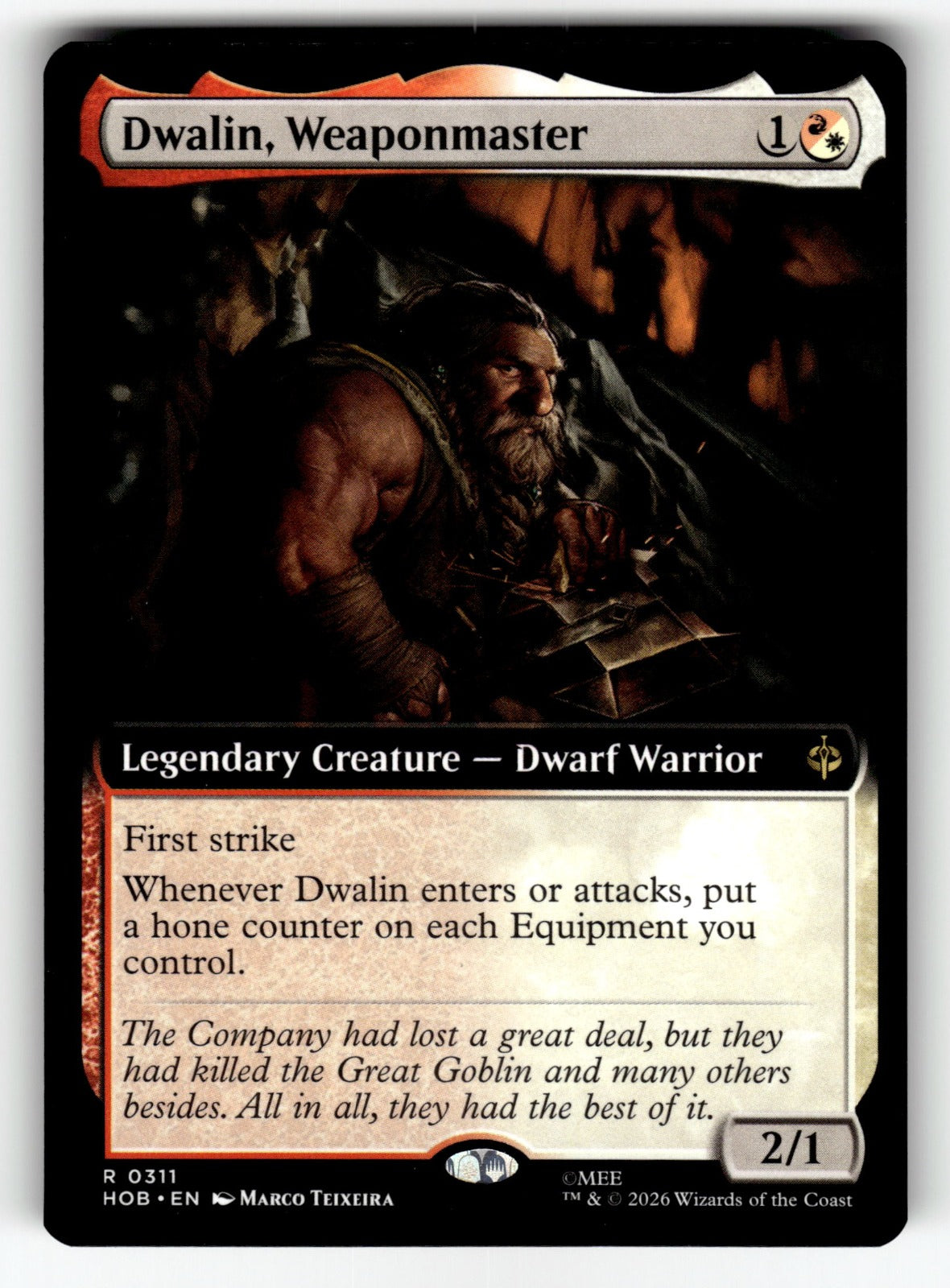 Dwalin, Weaponmaster (Extended Art) – 311 HOB: The Hobbit R NM