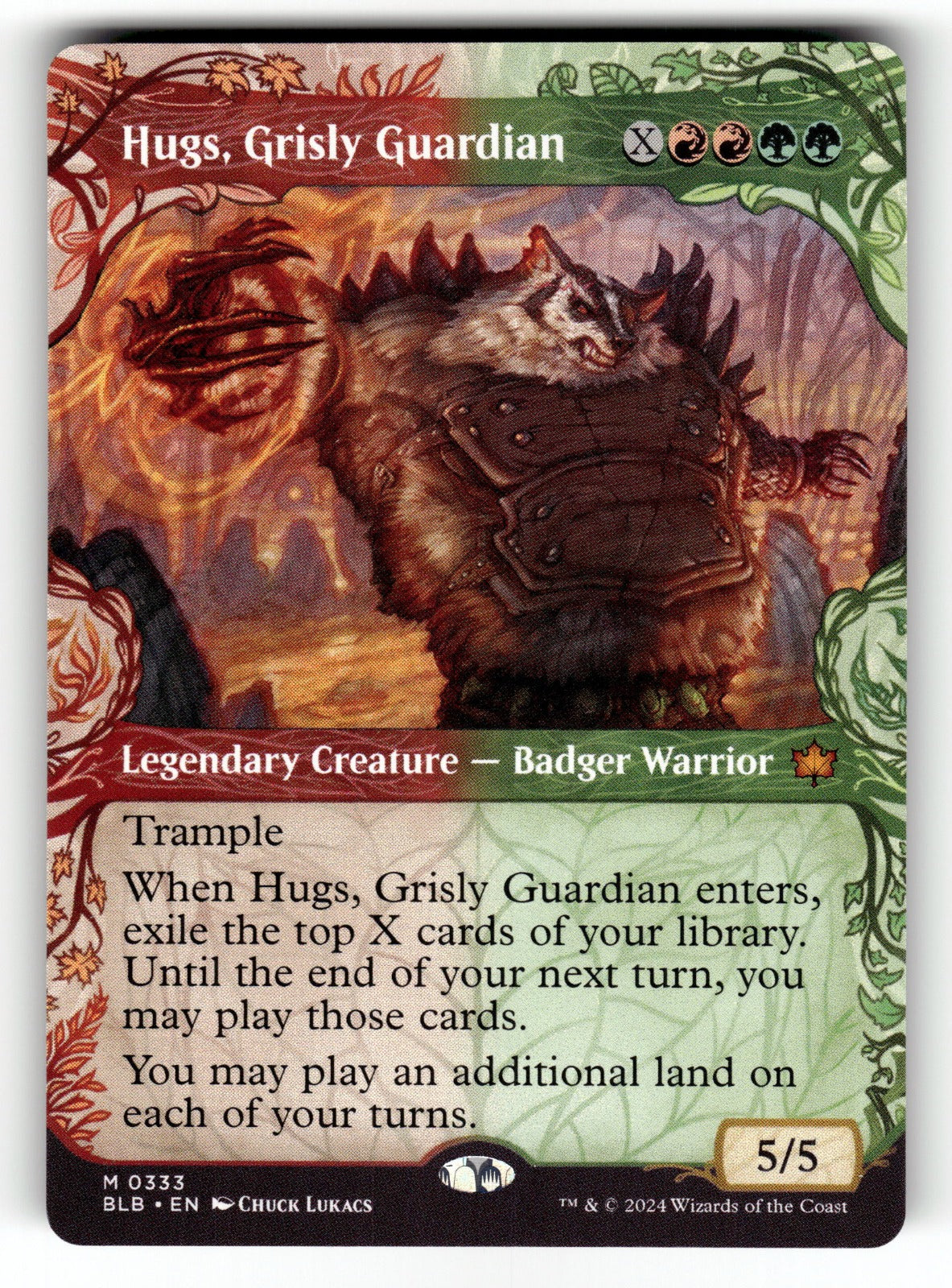 Hugs, Grisly Guardian (Showcase) – 333 BLB: Bloomburrow M NM