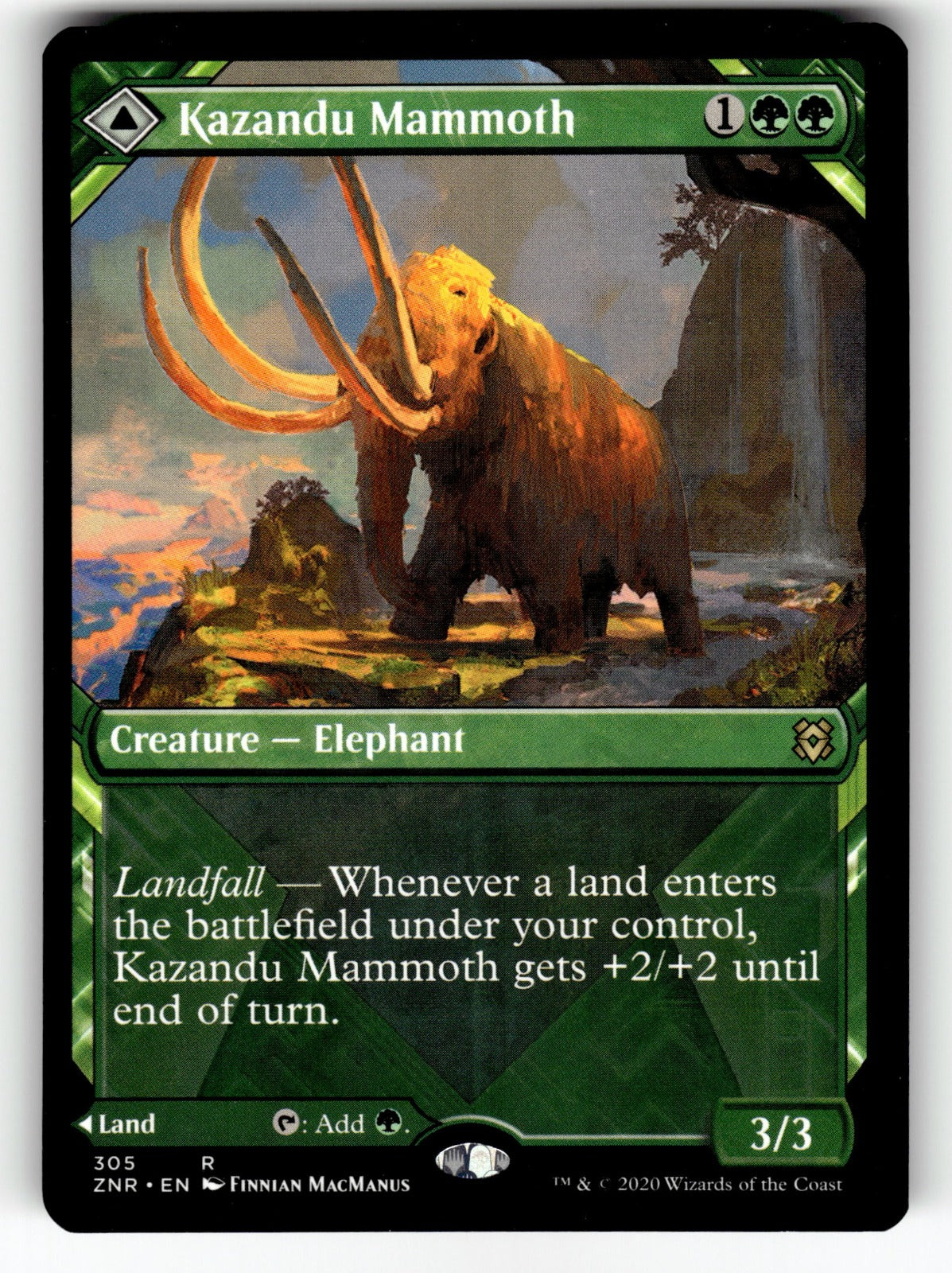 Kazandu Mammoth (Showcase) – 305 ZNR: Zendikar Rising R NM