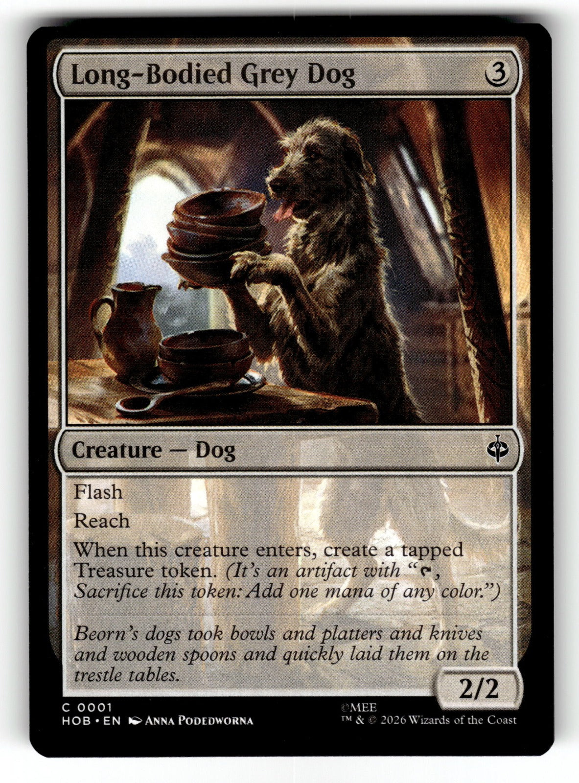 Long-Bodied Grey Dog – 1 HOB: The Hobbit C NM