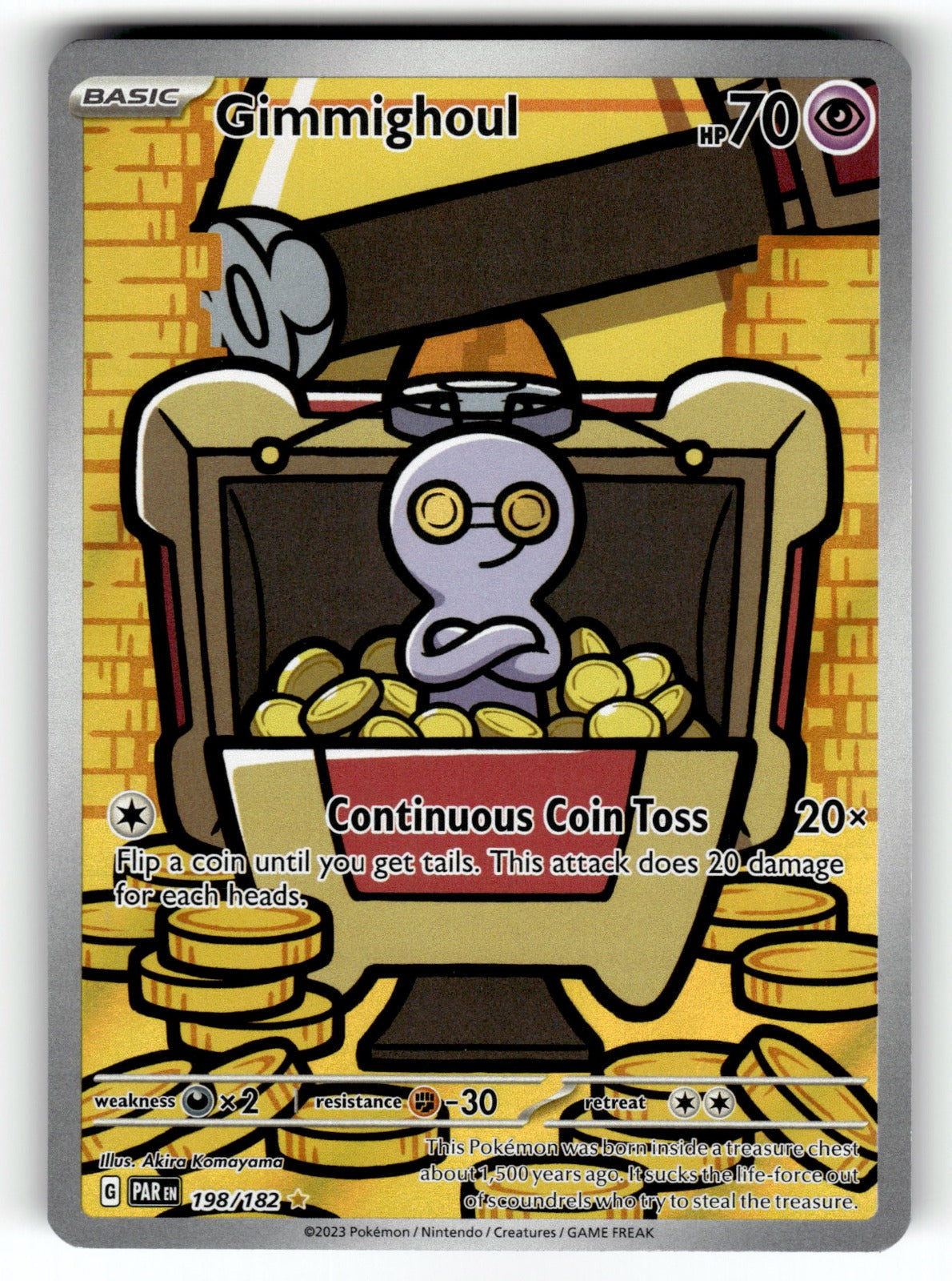 Gimmighoul – 198/182 PAR: SV04: Paradox Rift Illustration Rare Holo NM