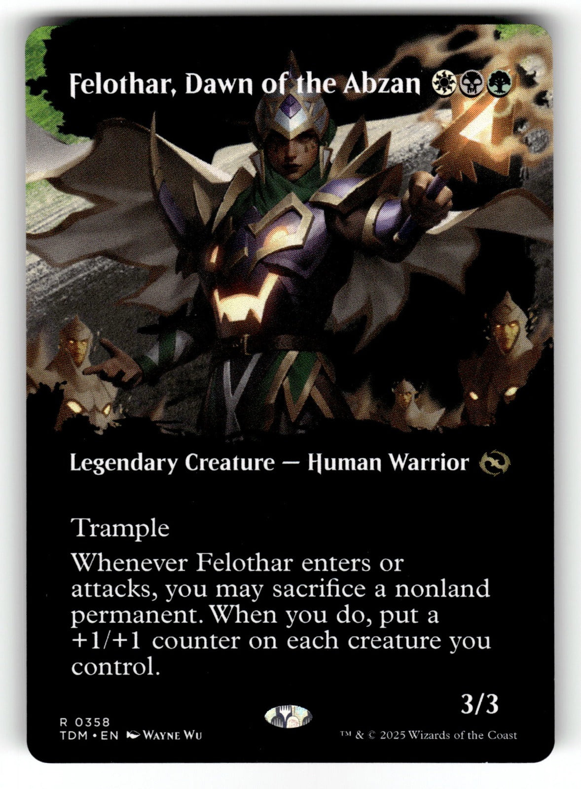Felothar, Dawn of the Abzan (Borderless) – 358 TDM: Tarkir: Dragonstorm R NM