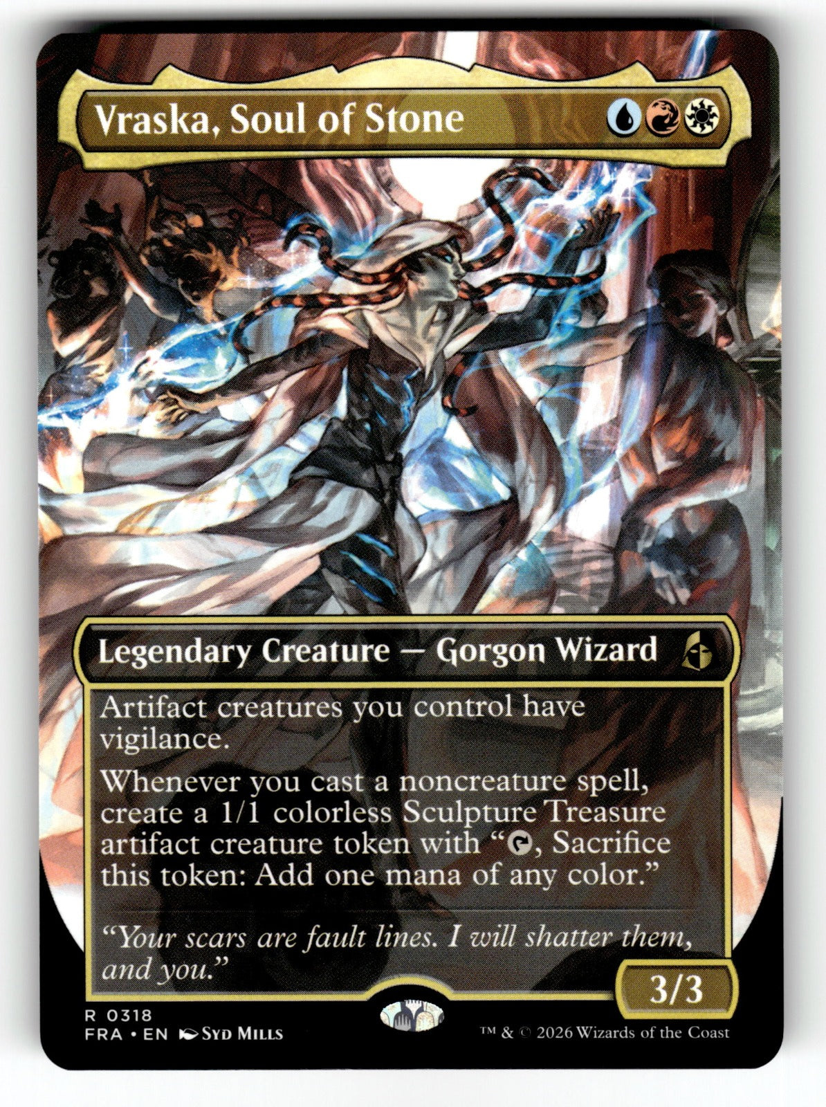 Vraska, Soul of Stone (Borderless) – 318 FRA: Reality Fracture R NM