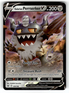 Galarian Perrserker V – 129/196 SWSH11: SWSH11: Lost Origin Ultra Rare Holo NM