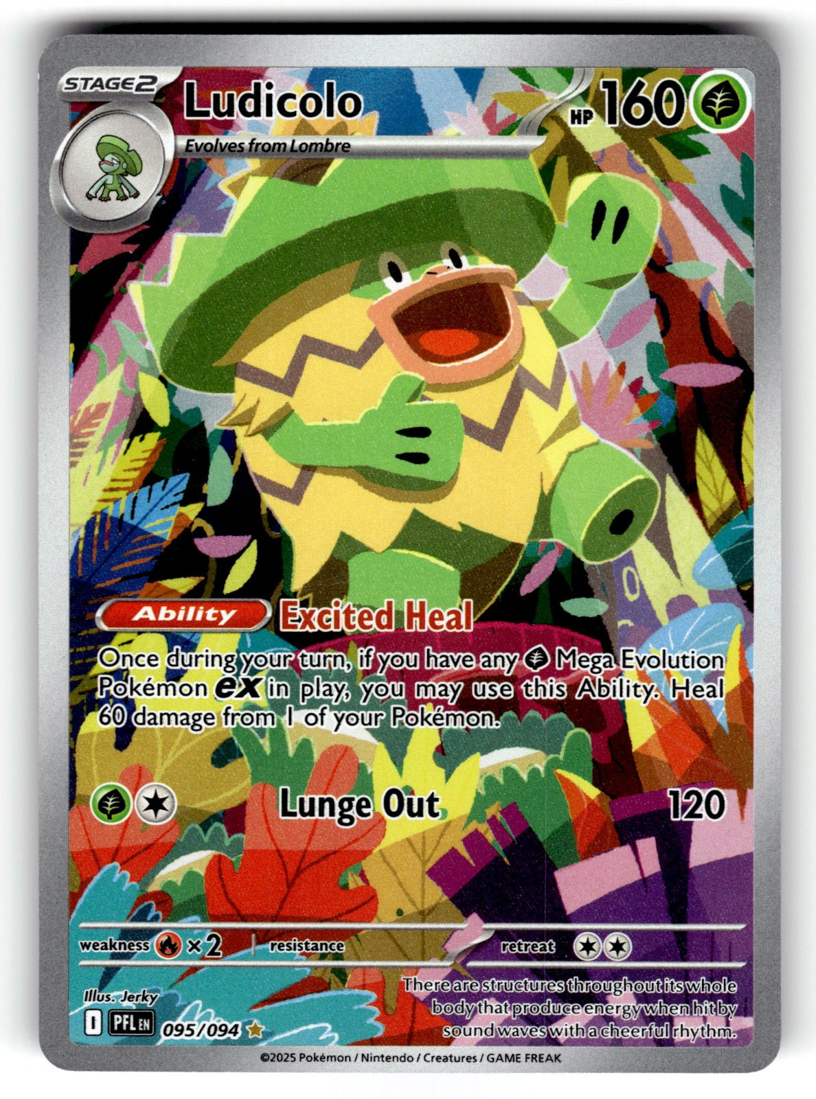 Ludicolo – 095/094 PFL: ME02: Phantasmal Flames Illustration Rare Holo NM