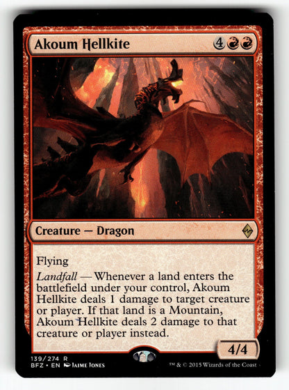 Akoum Hellkite – 139 BFZ: Battle for Zendikar R LP