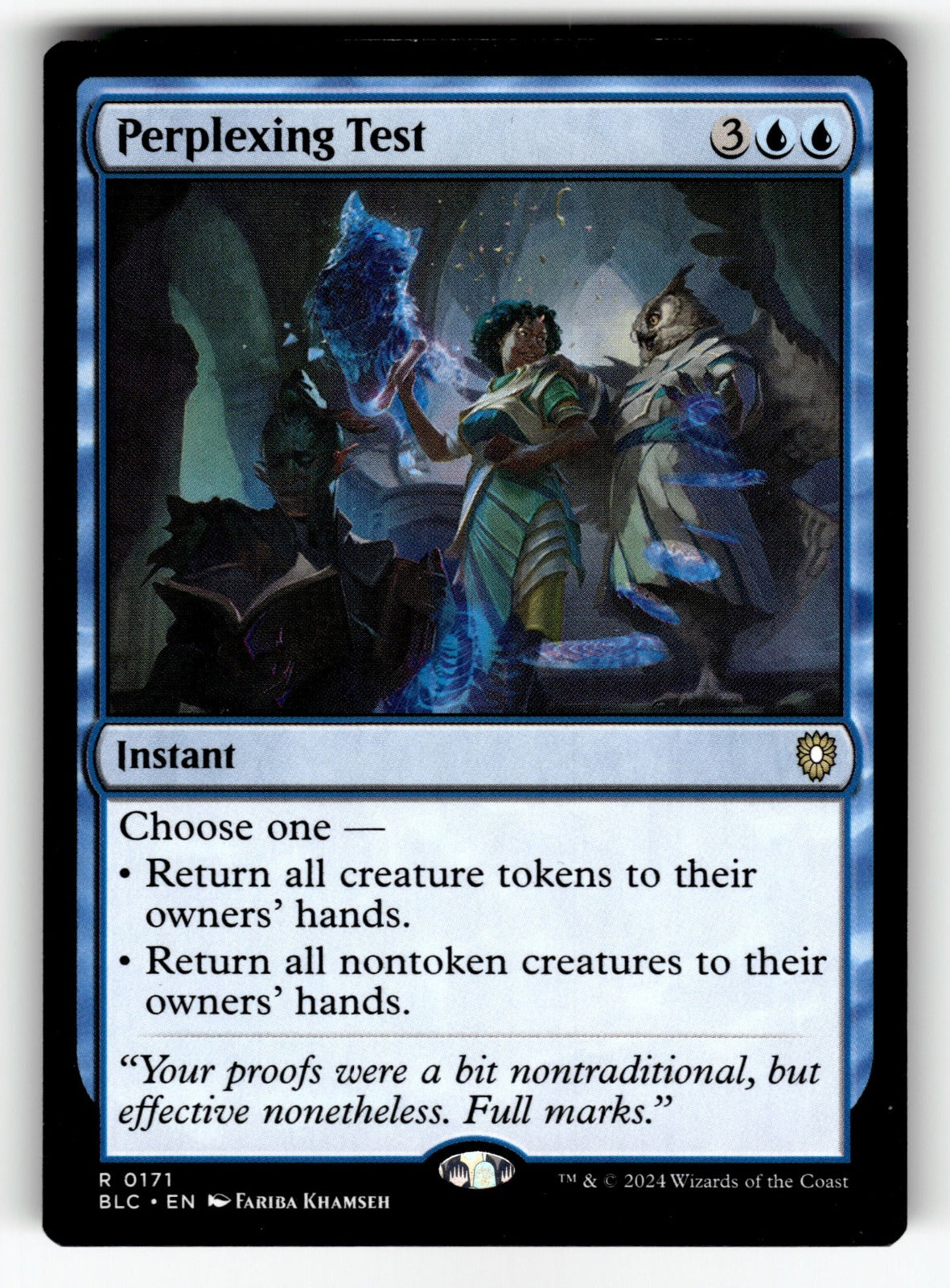 Perplexing Test – 171 BLC: Commander: Bloomburrow R NM